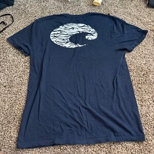 Costa Blue Short Sleeve Tee with Artistic Design